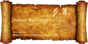 Juhos Márton névjegykártya