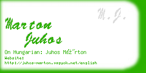 marton juhos business card